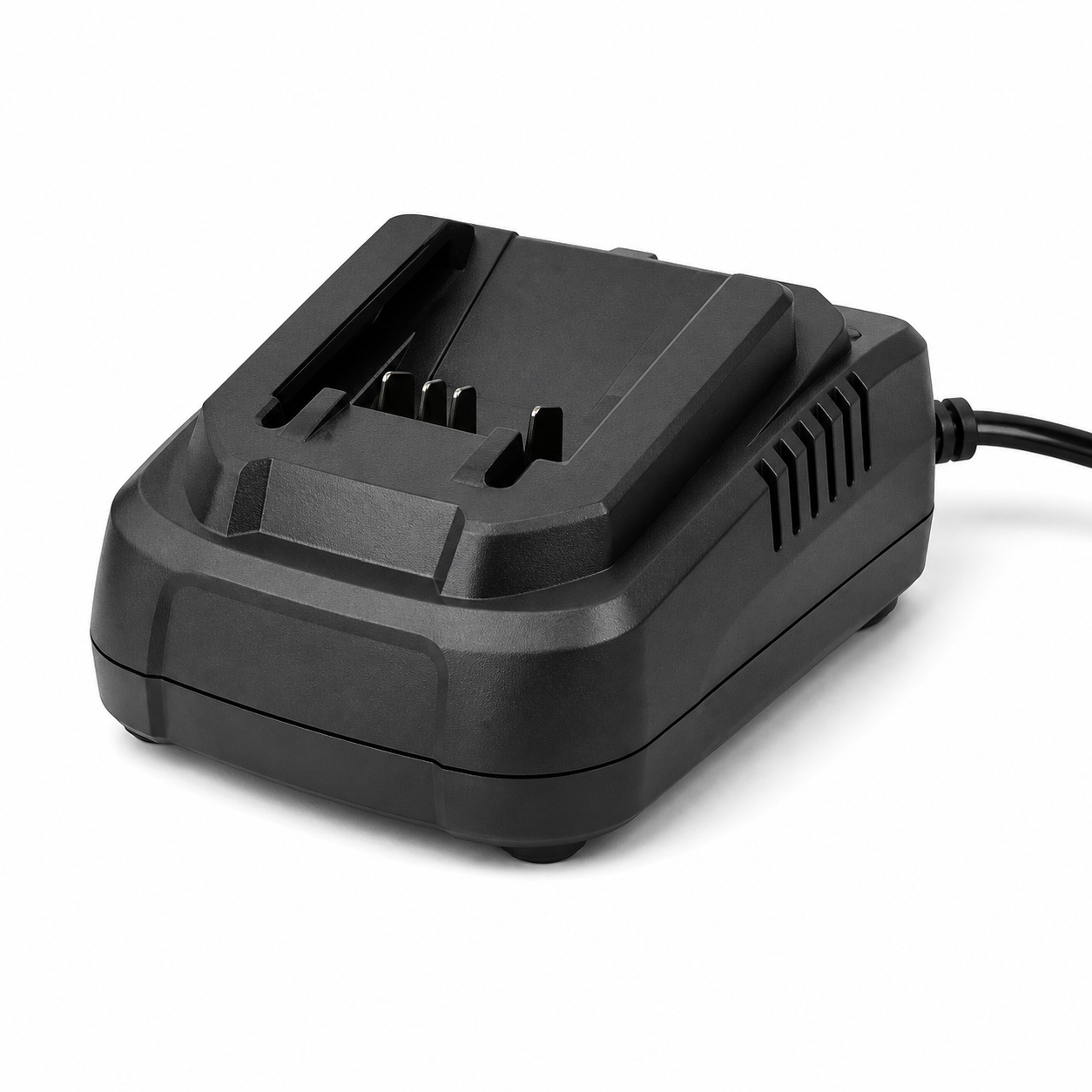 Unbranded cordless power tool battery charger on a white background