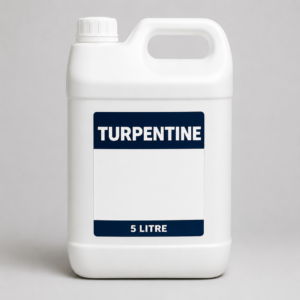 Unbranded 5L turpentine container for paint thinning and brush cleaning